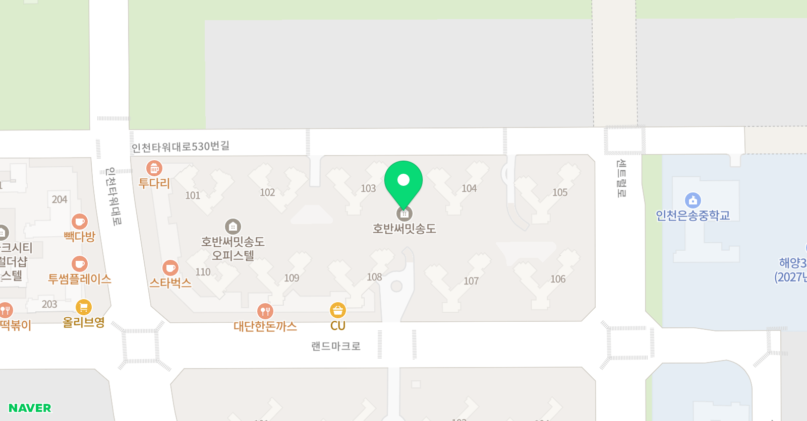 뮤엠영어 뮤엠폴리오 송도호반써밋NEST 위치