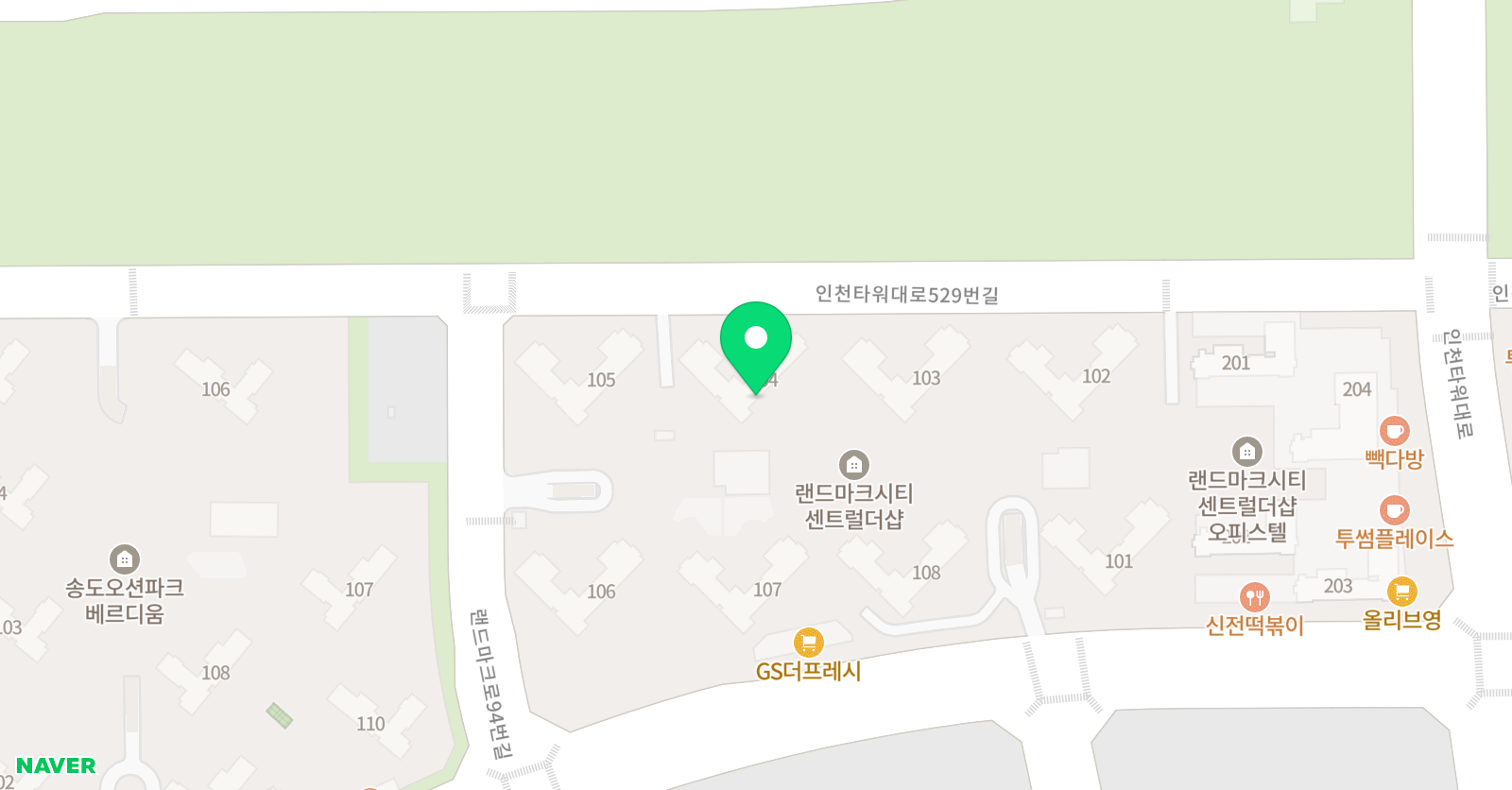 뮤엠 영어 송도랜시티NEST 위치