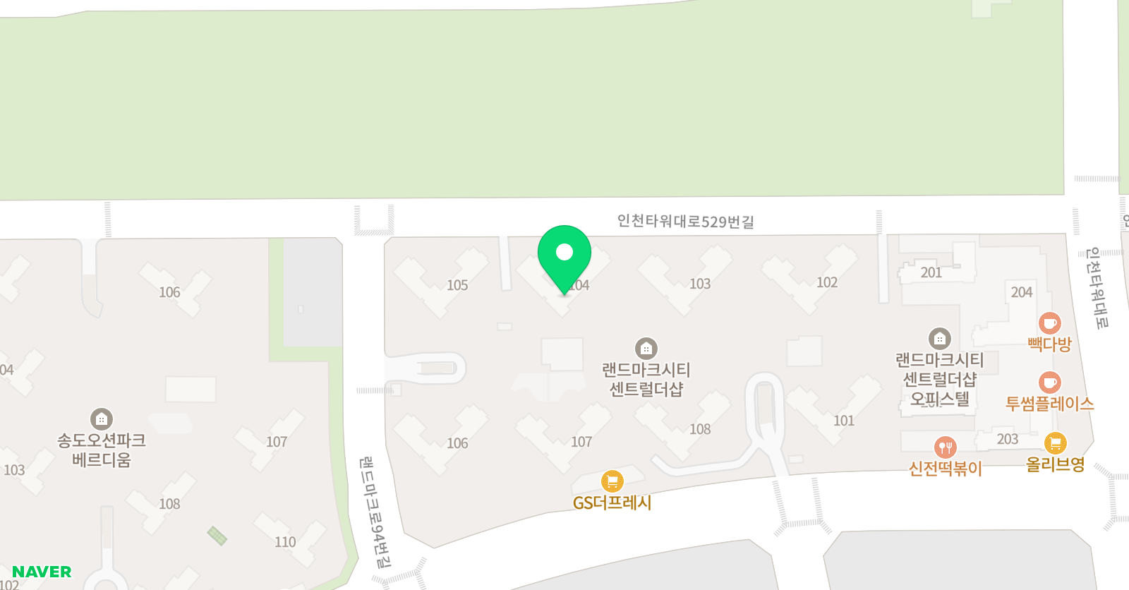 유니팝 미술 송도랜드마크시티센터 위치