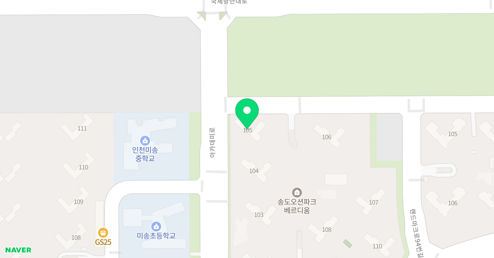 3030 영어 송도호반베르디움3차센터 위치