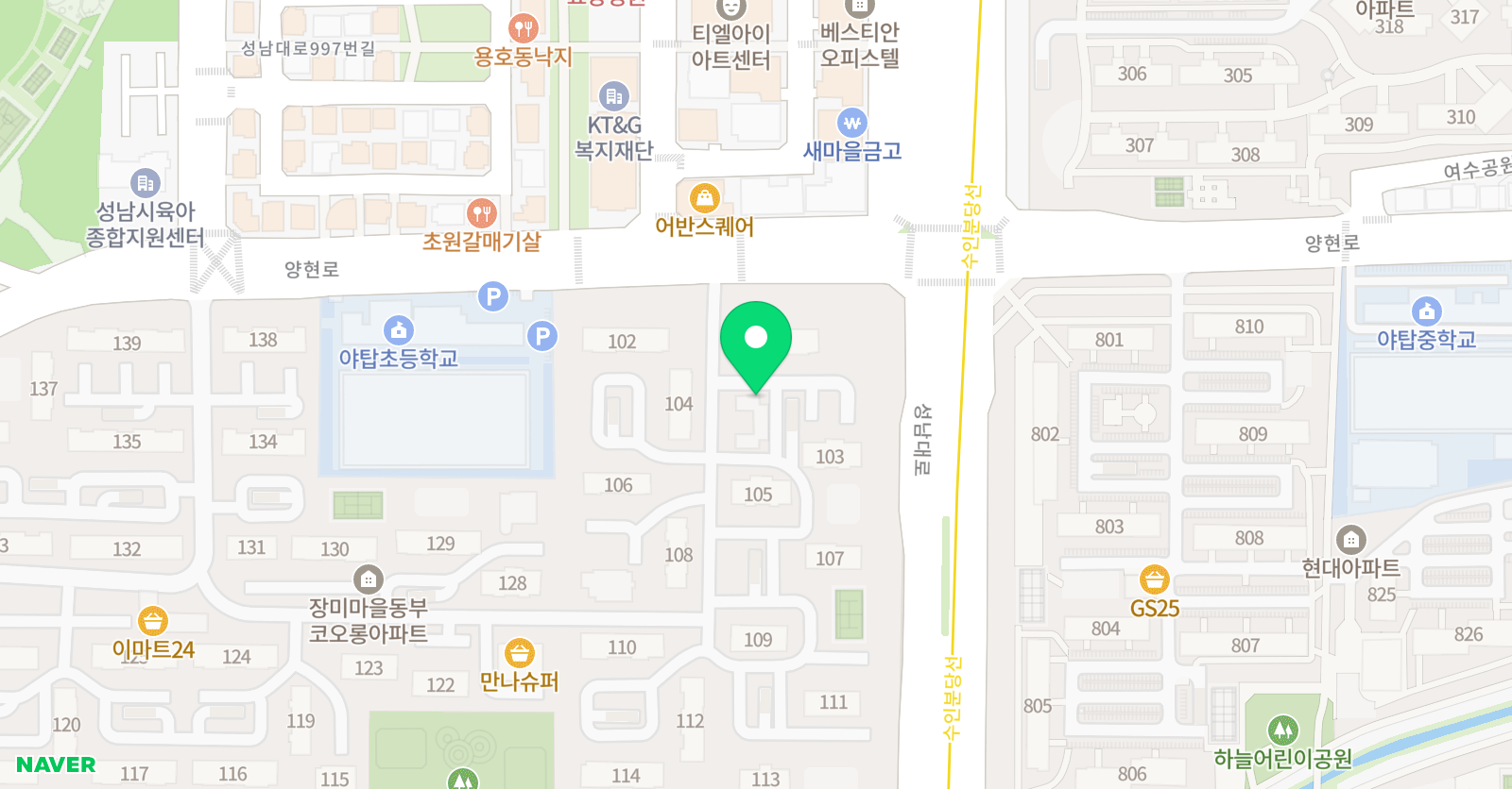 아트앤하트 야탑장미마을교습소 위치