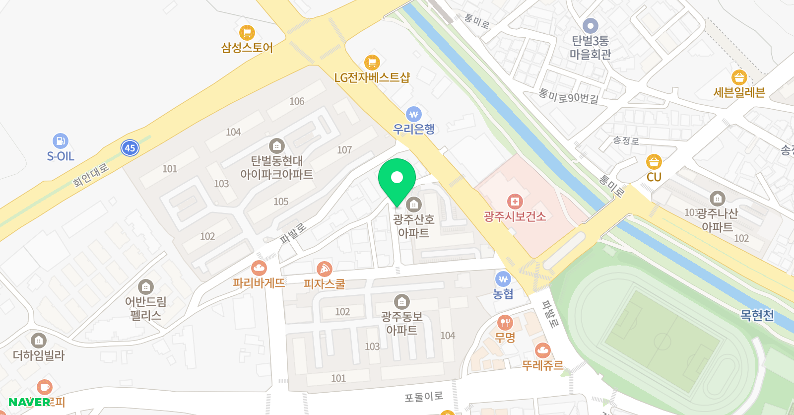 유니팝 광주탄벌센터 위치