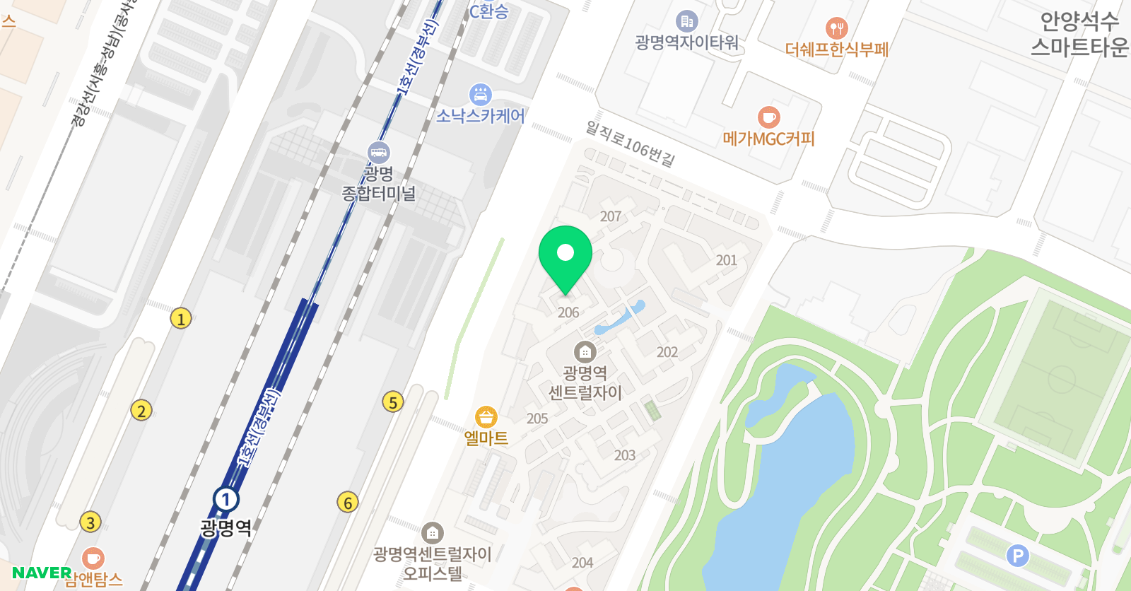수학여우 광명일직1 학원 위치