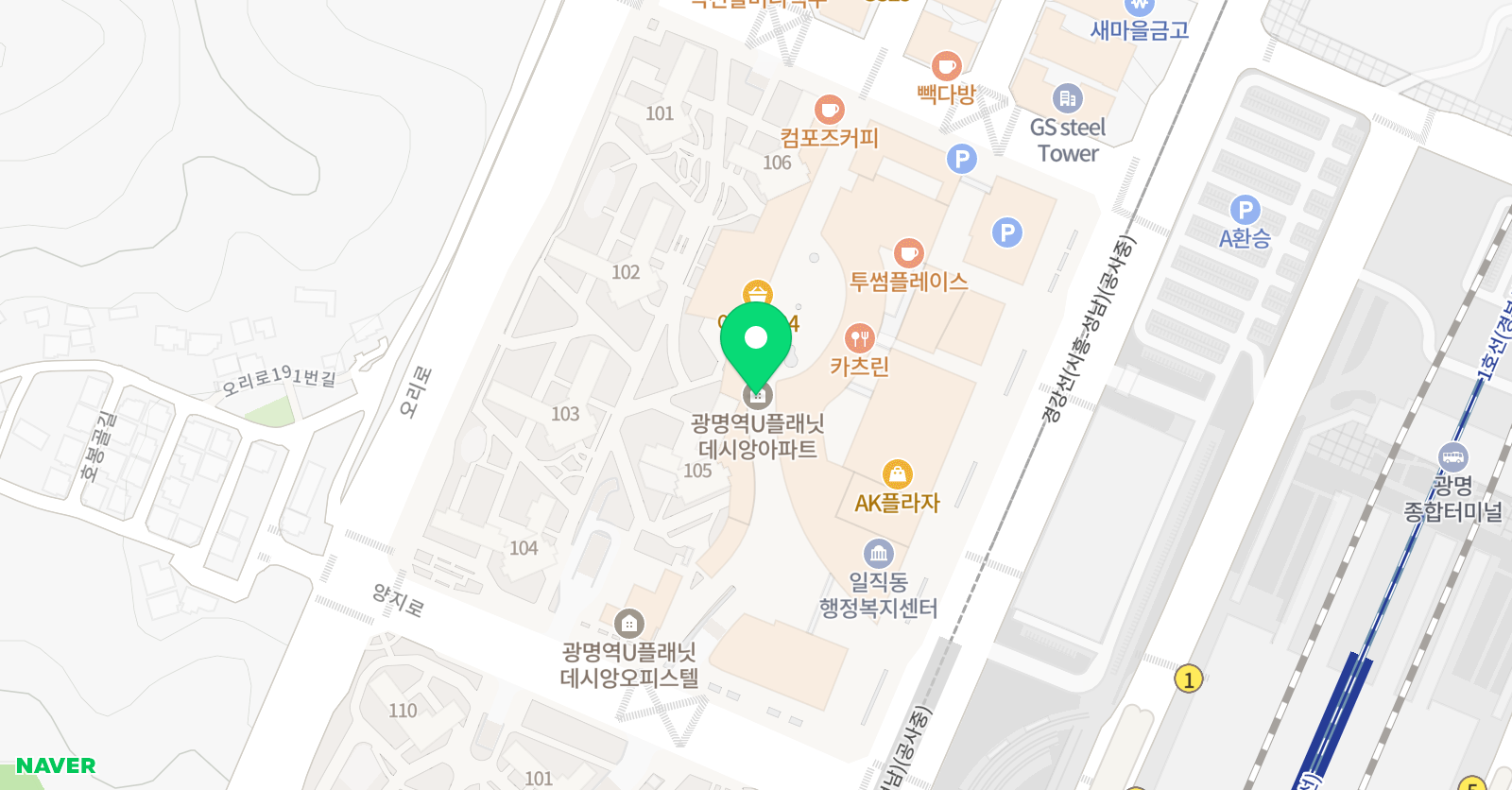 플레이팩토 광명역데시앙써밋 위치