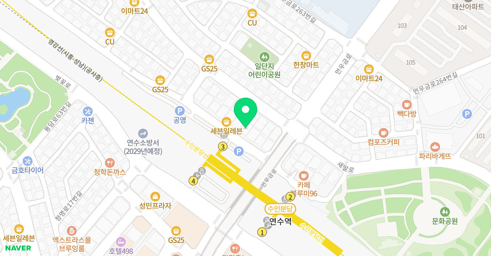원띵 실용음악학원 위치