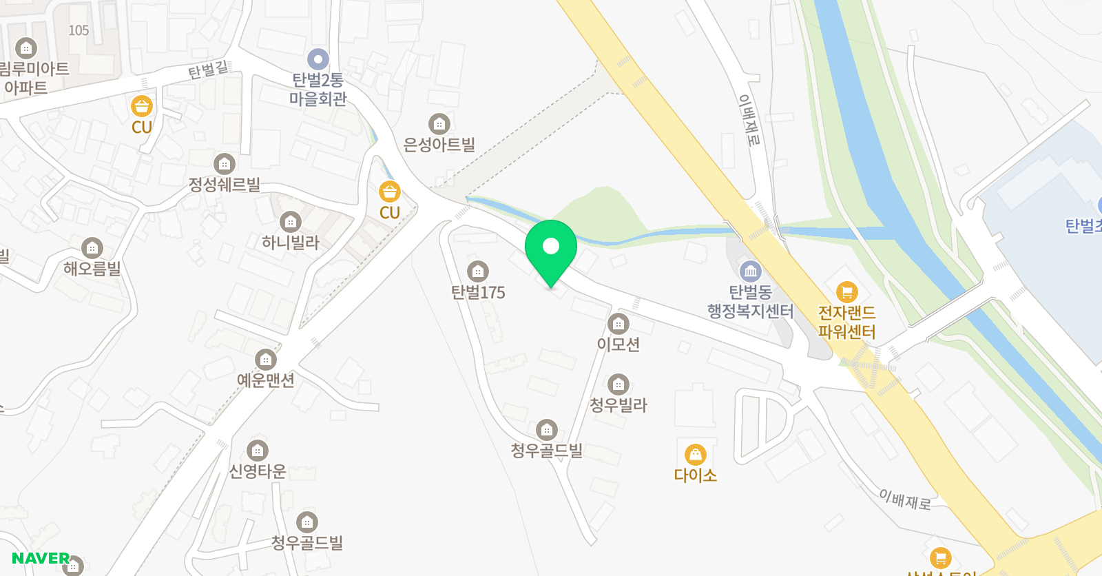 홈런스마트 학습센터 탄벌김샘점 위치