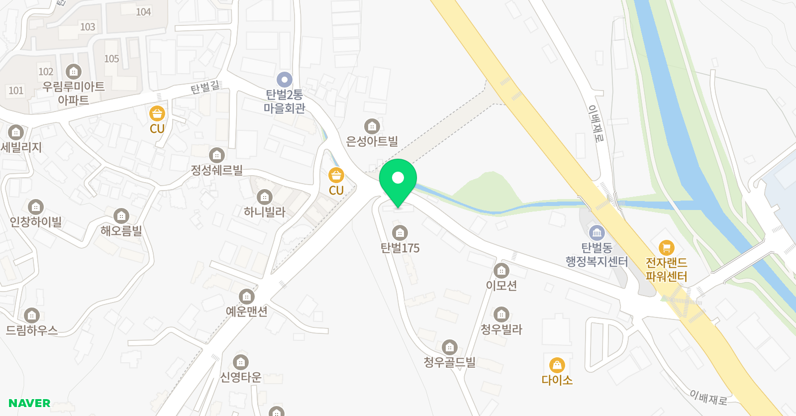 푸르넷 공부방 탄벌공부방 위치