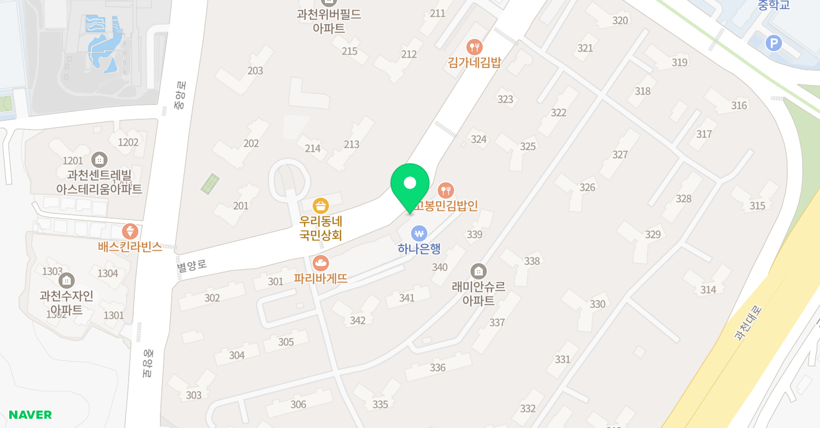 MBC아카데미키즈앤와이즈 과천직영원 위치