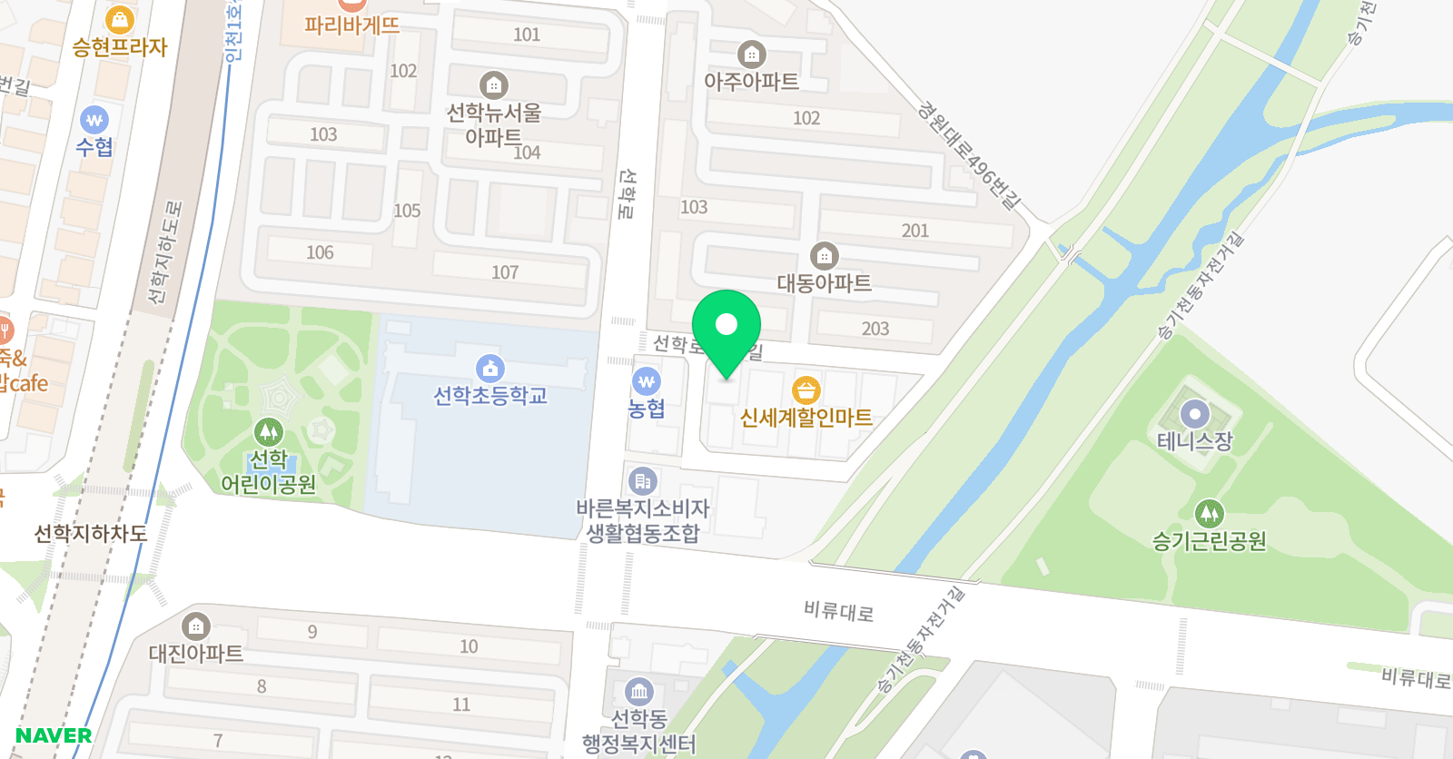 하랑 태권도 위치