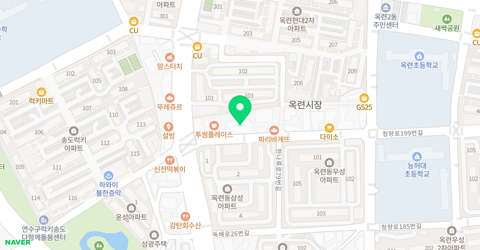 지앤비 영어전문교육 옥련캠퍼스 위치