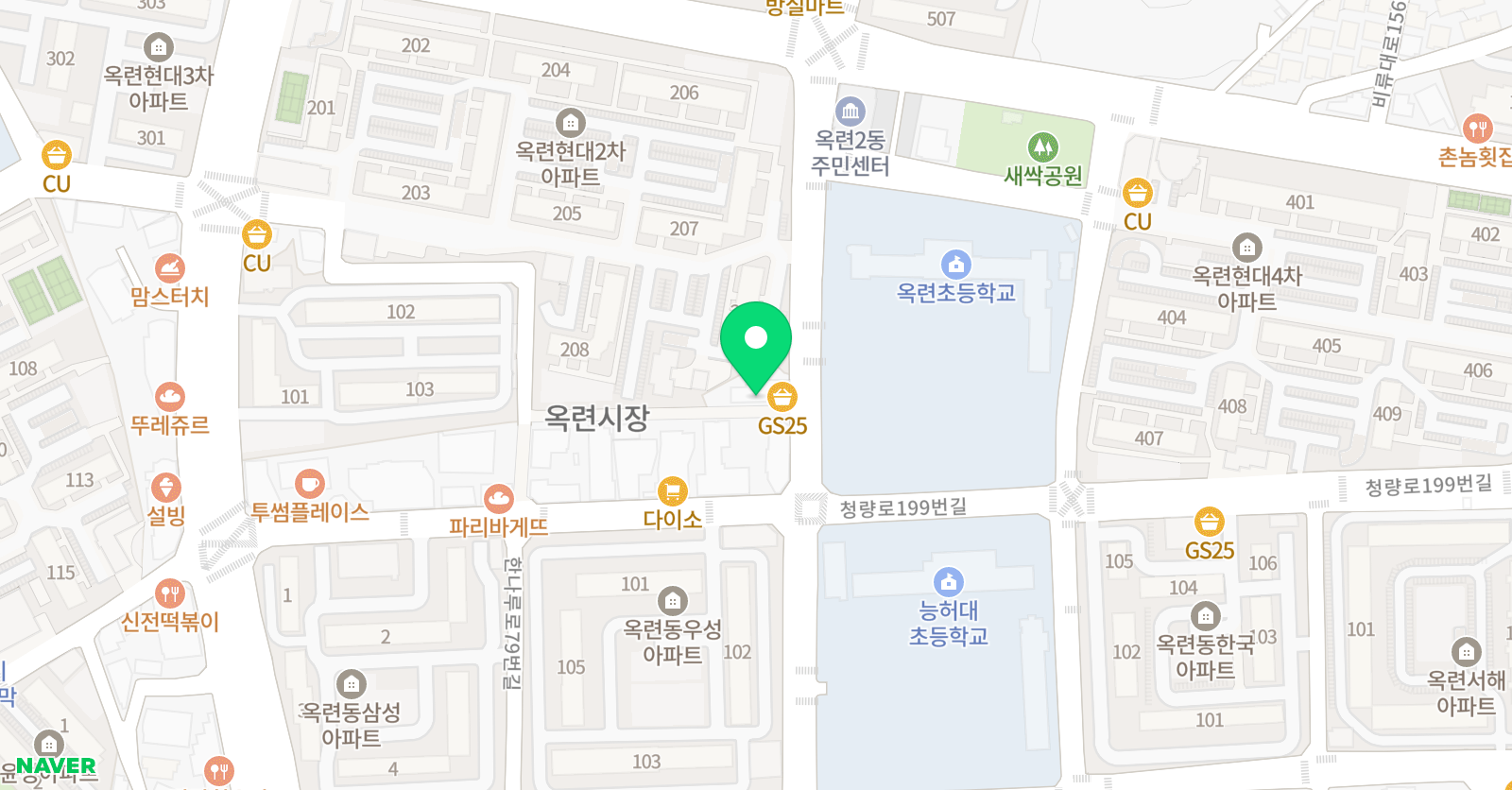 웅진프라임 학원 옥련 위치