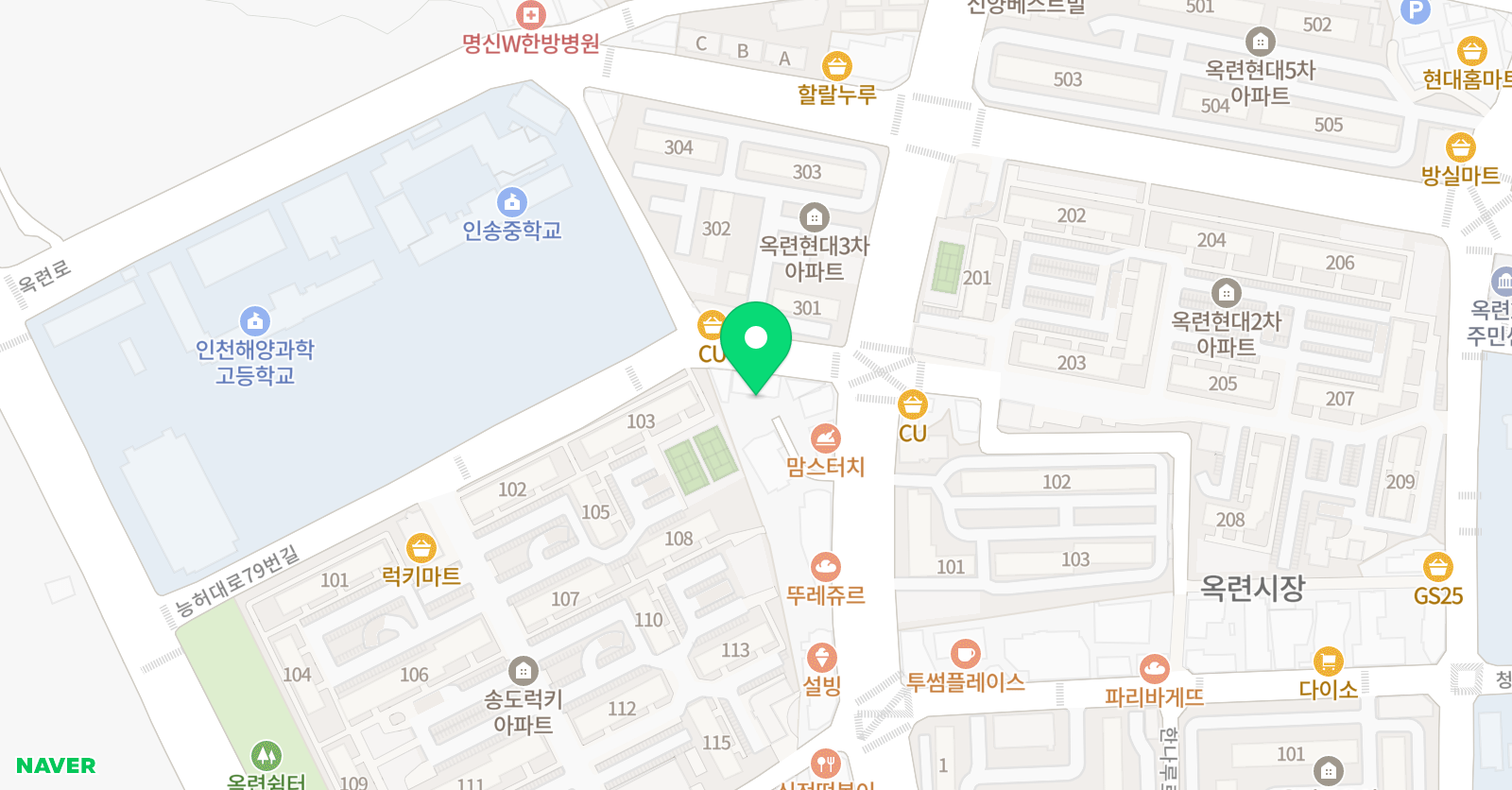 옥련 가우스 학원 위치