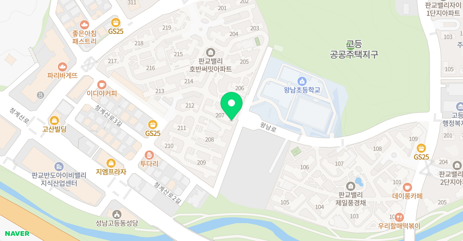 크리아트 판교밸리원 위치