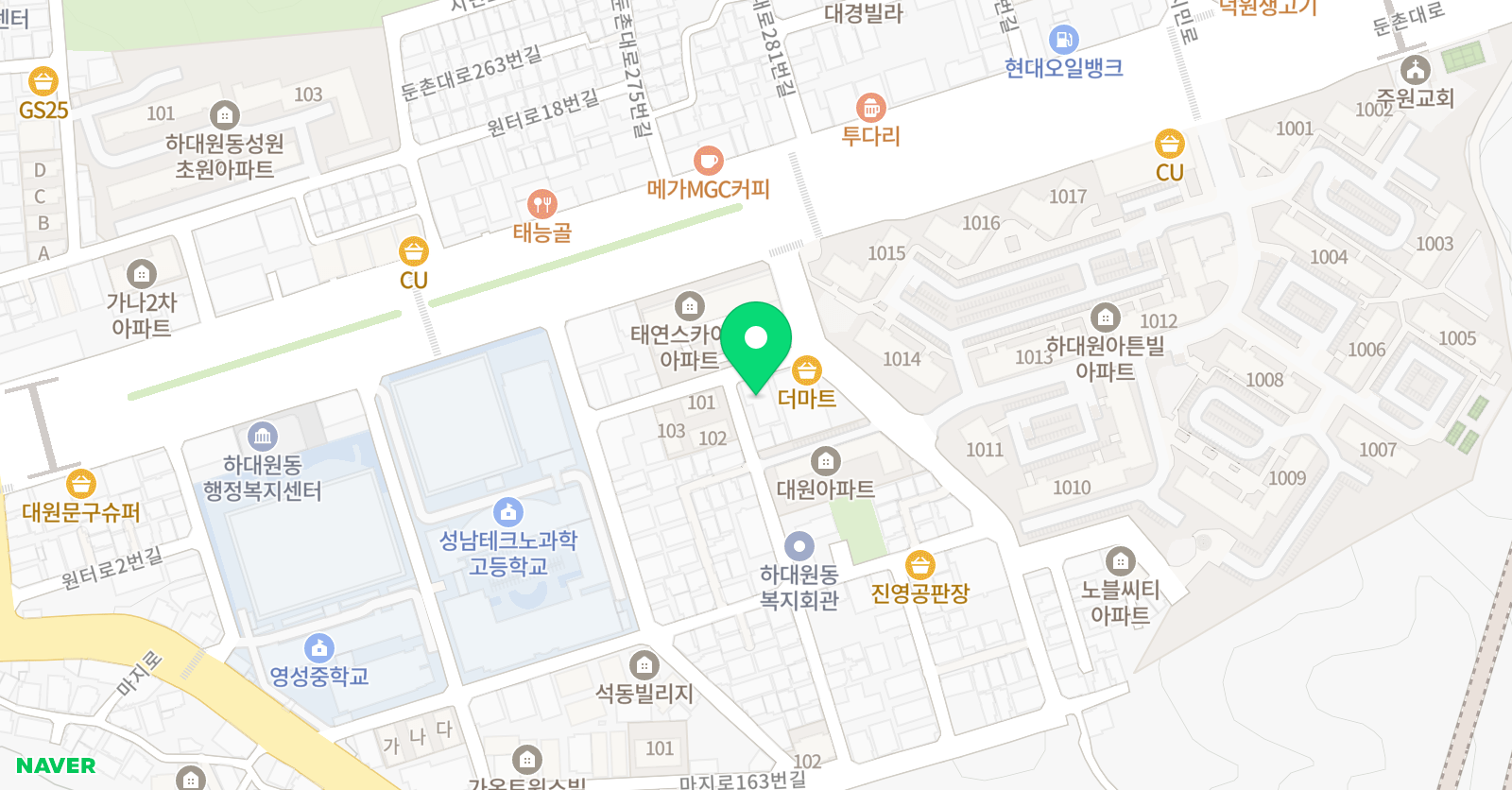 MTA 태권도 성남하대원점 위치