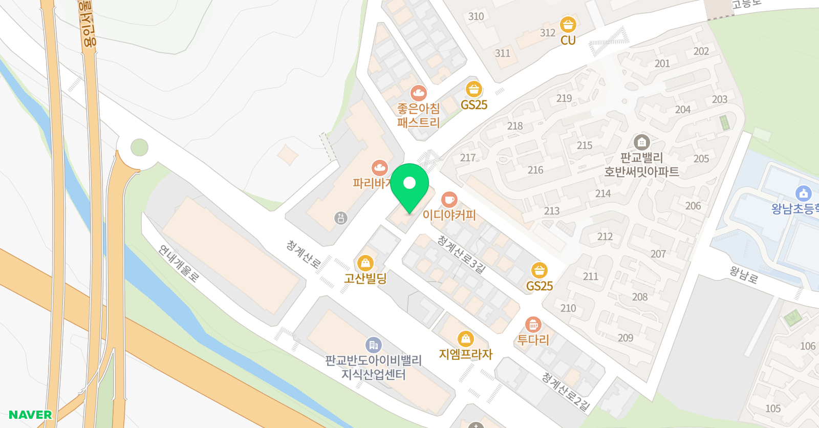 그림아트스튜디오 판교밸리원 위치