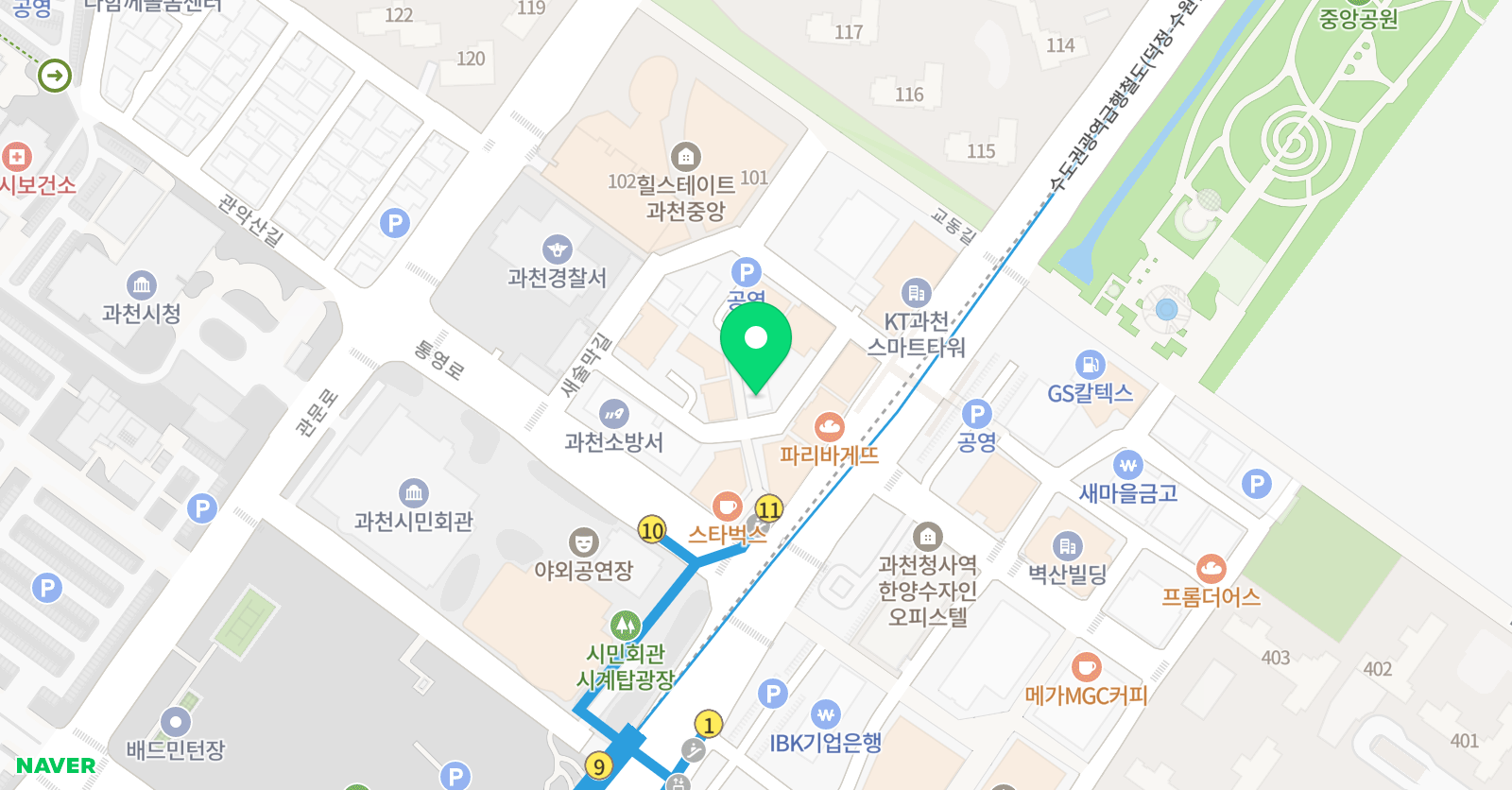 스파르타샘학원 과천센터 위치