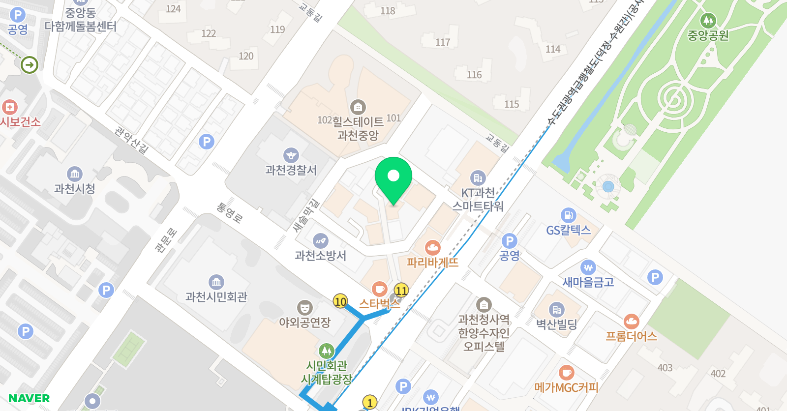 정동민 국어논술학원 과천배움터 위치