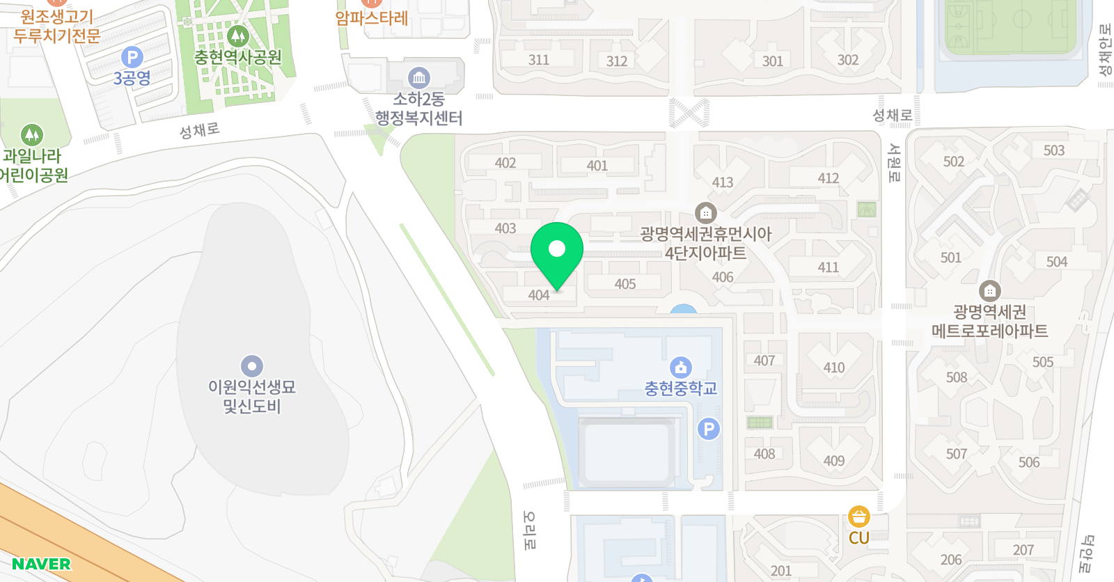 스마트해법 수학 광명역세권4단지점 위치