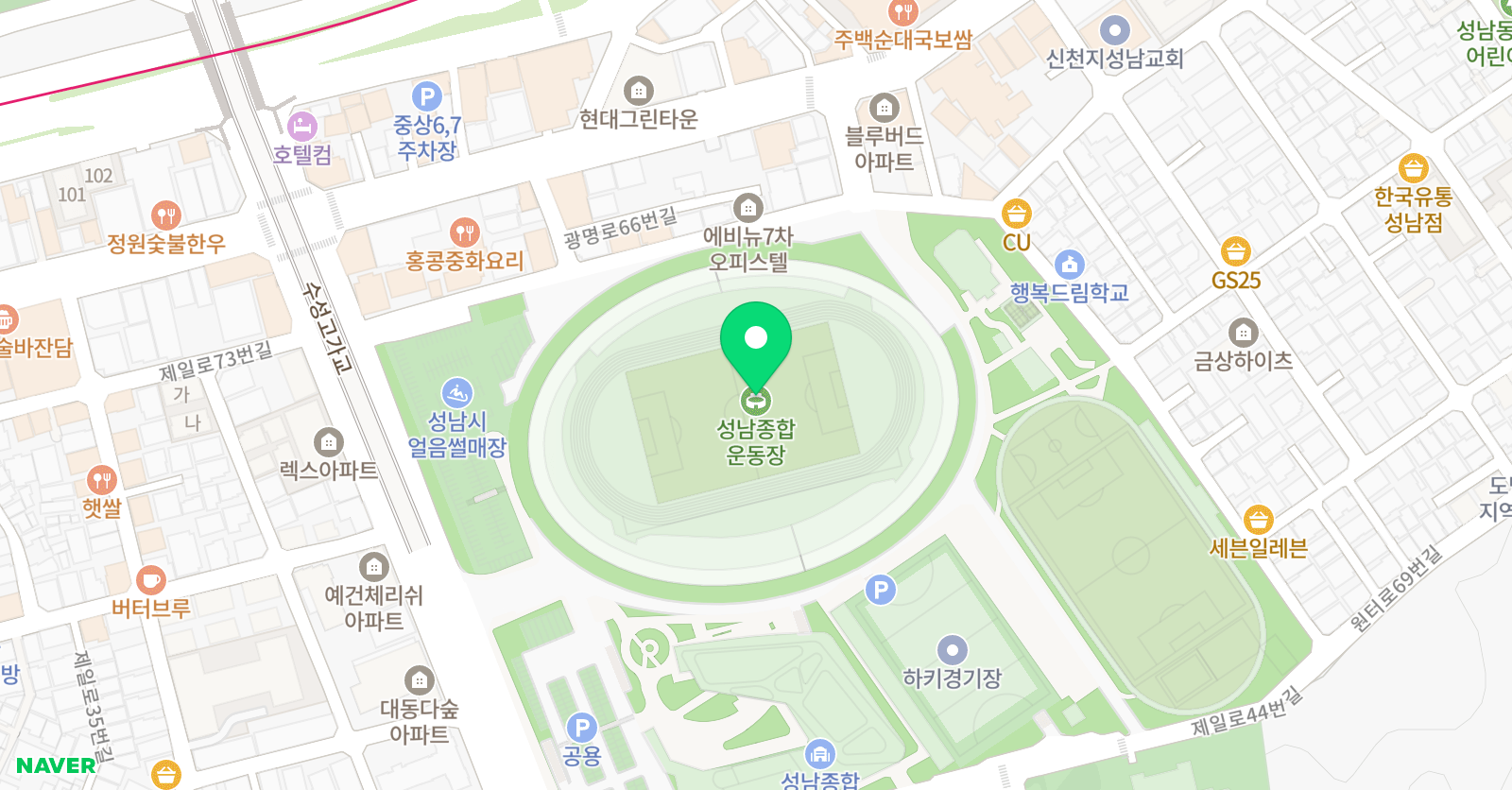 성남종합운동장 수영장 위치