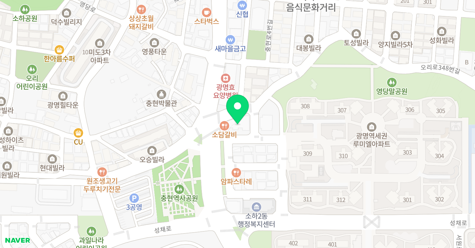 스마트해법 수학 광명소하역세권3단지점 위치
