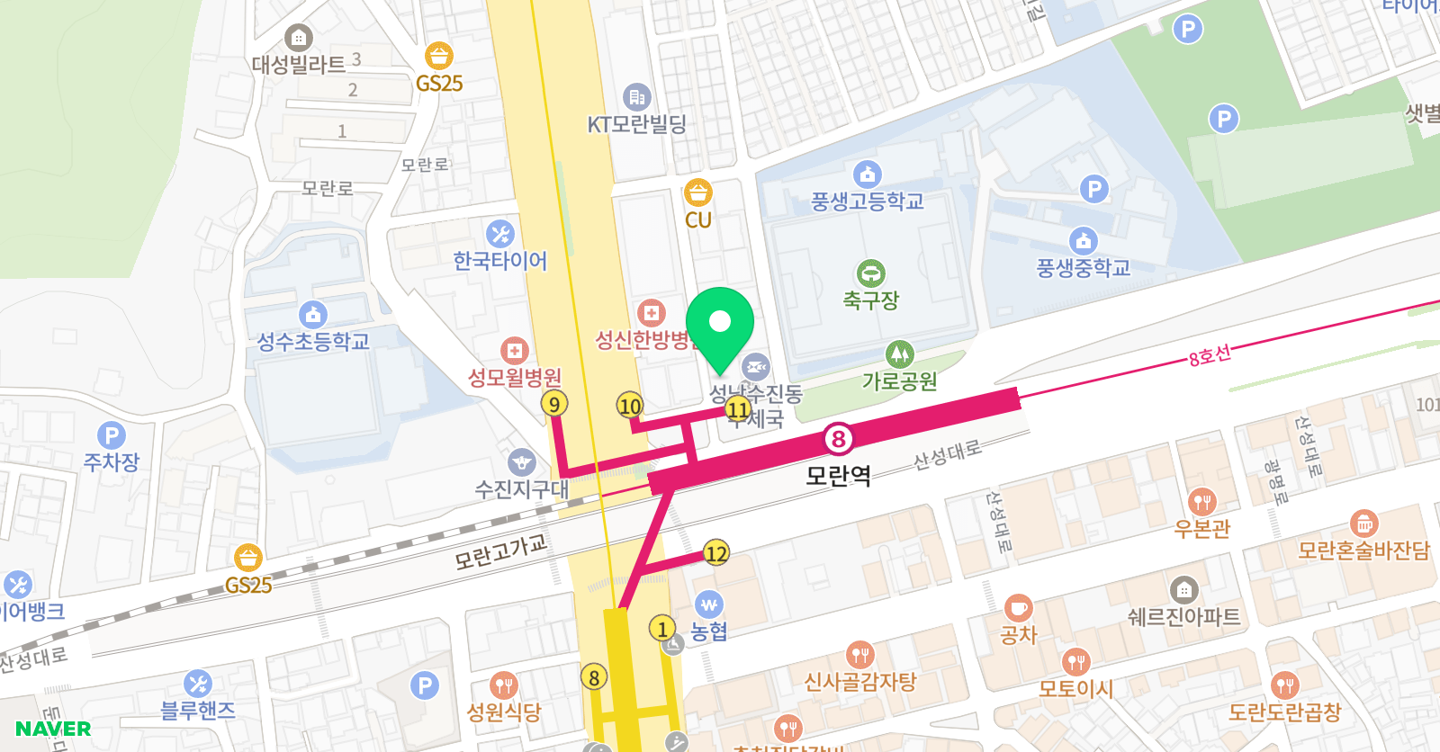 푸르넷 공부방 성남지점 위치