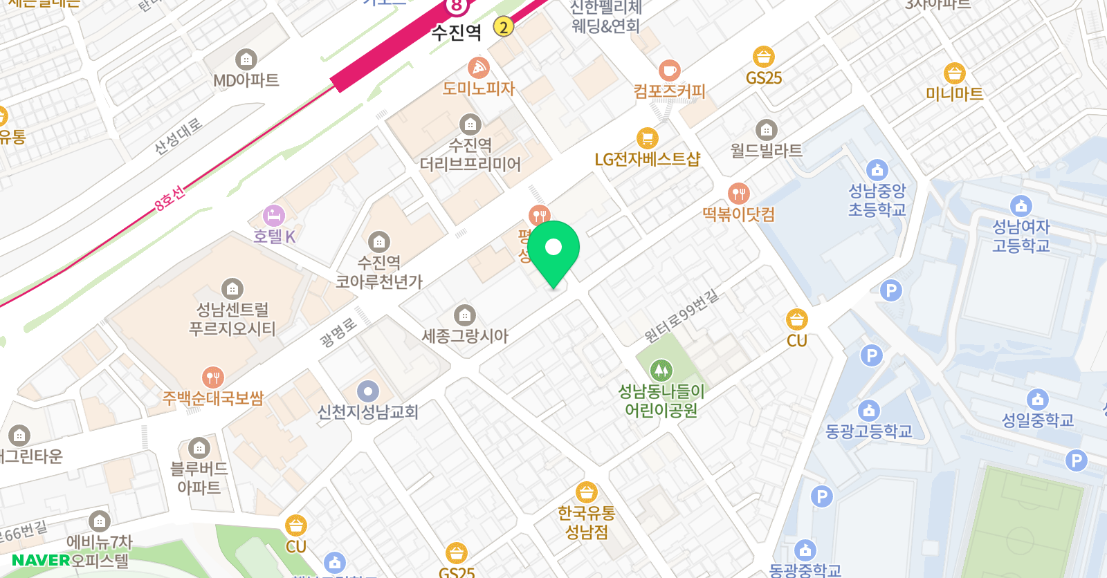 정통아인스 보습학원 위치