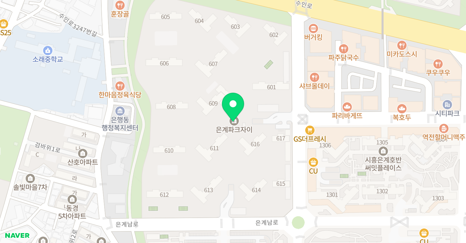 김쌤공부방 은계파크자이 위치