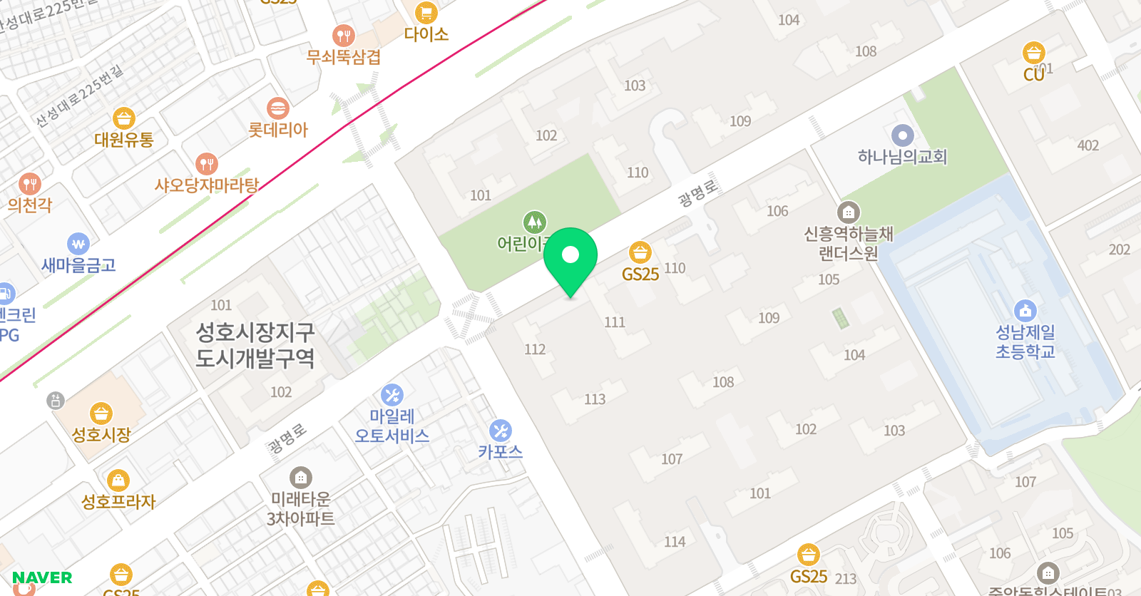 윤선생 우리집앞영어교실 신흥역하늘채랜더스원점 위치