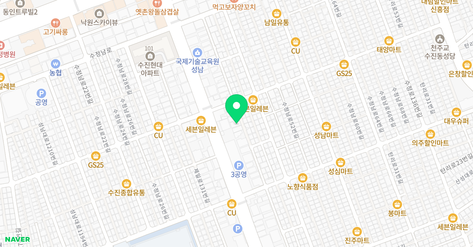 스마트 해법수학학원 성남수정초교점 위치