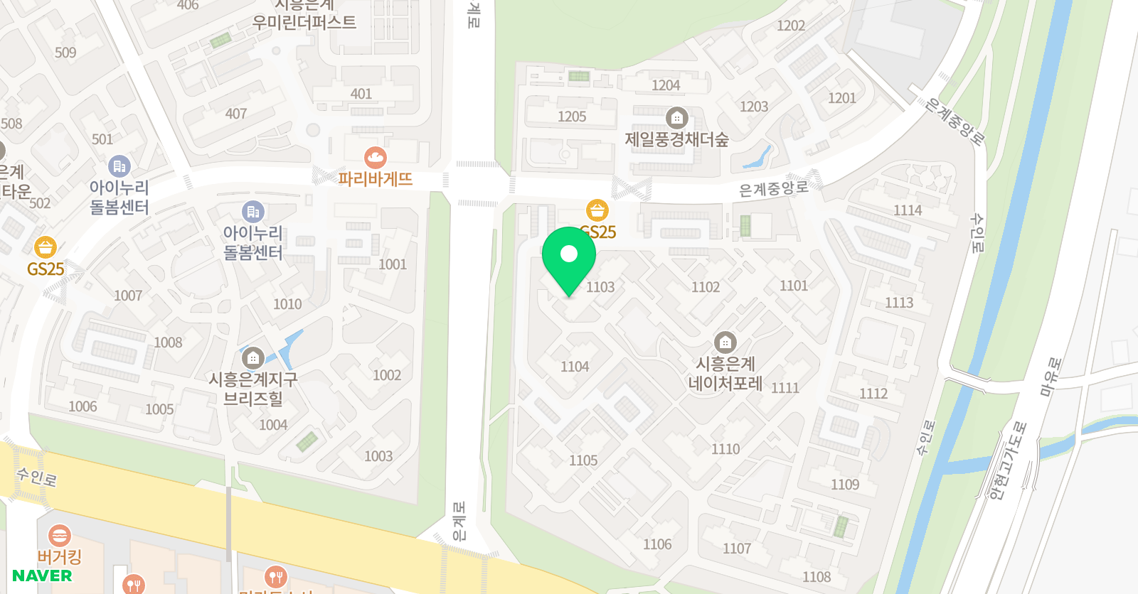 아소비 시흥은계네이쳐포레점 위치