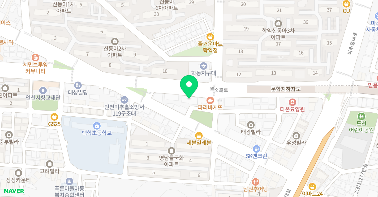 미추홀신동아캠퍼스엠베스트 SE학원 위치