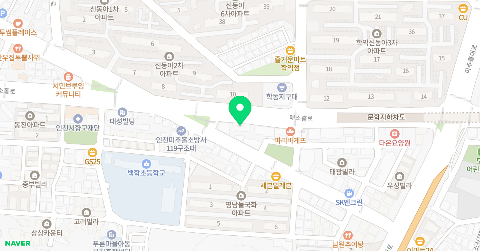 더스터디 학원 학익캠퍼스 위치