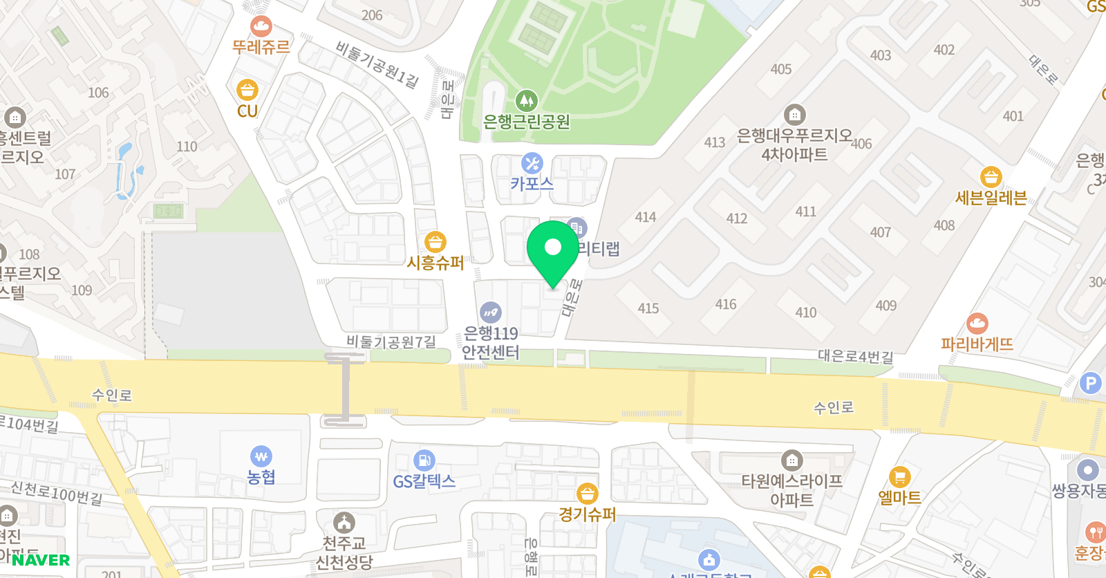 뮤엠 영어 금모래캠퍼스 위치