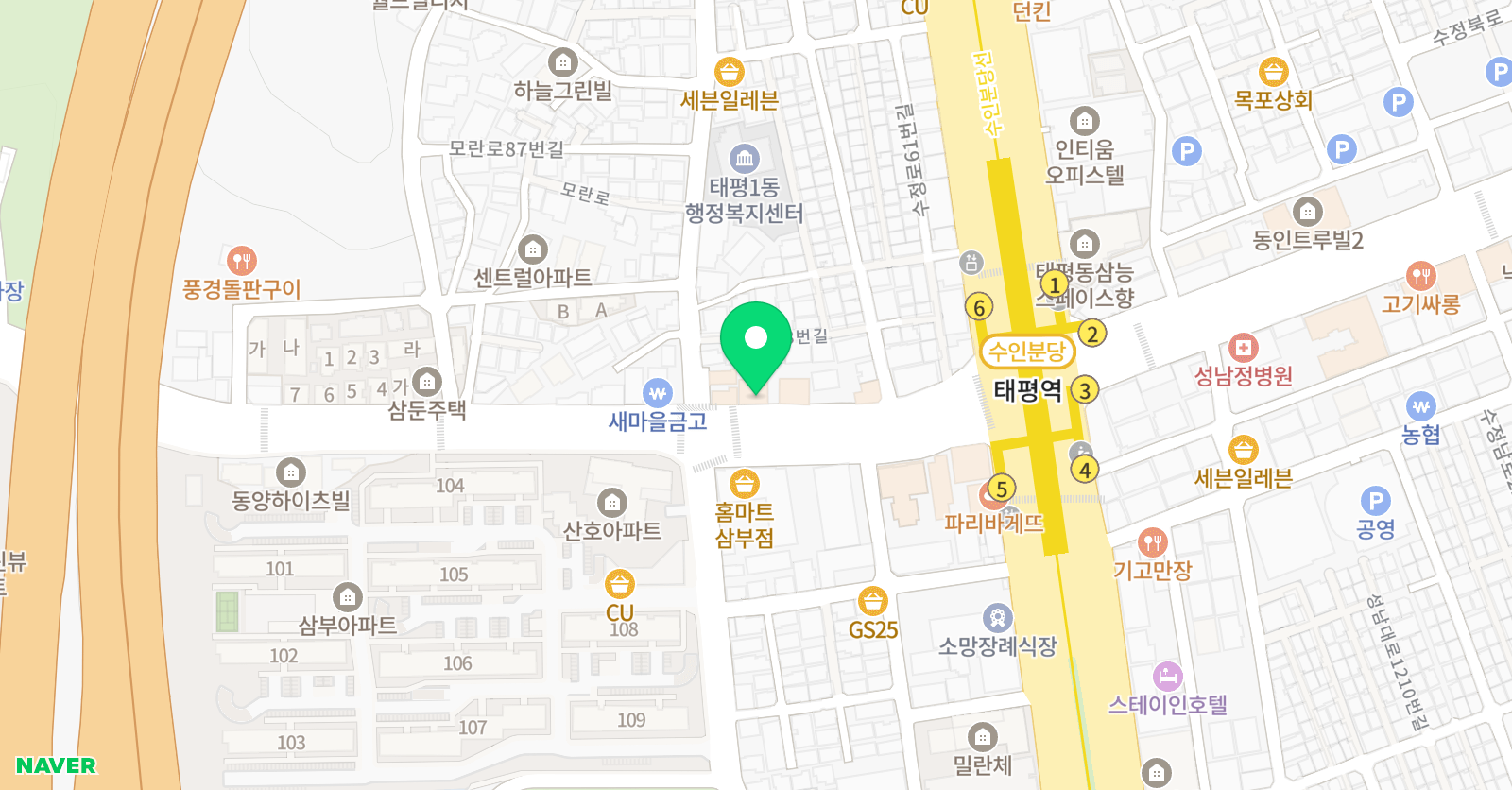 파트너 학원 태평관 위치
