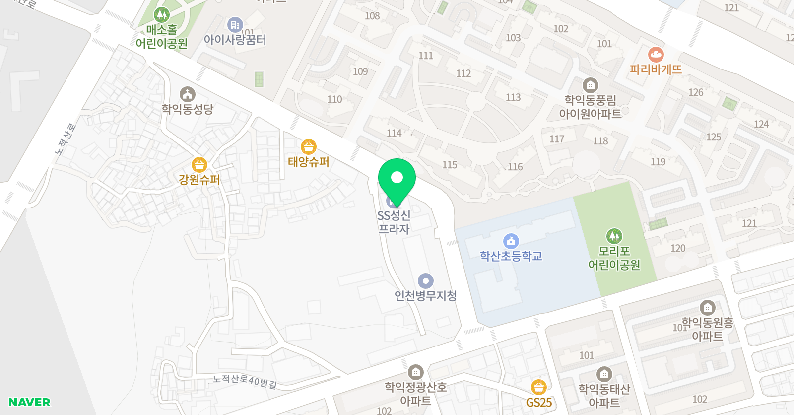 튼튼영어마스터클럽 더오름학원 위치