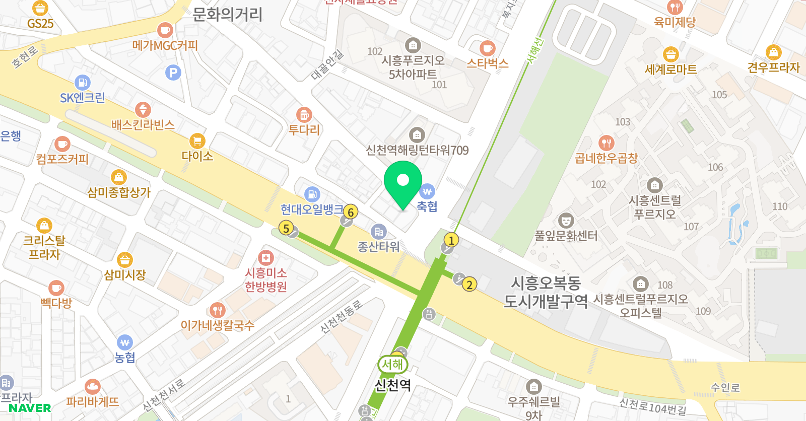 푸르넷 공부방 시흥지점 위치