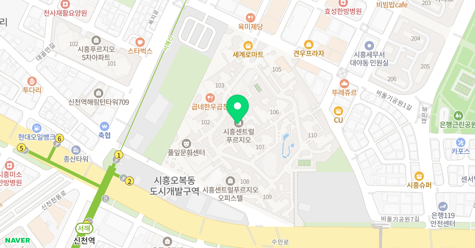 딱풀리는수학 센트럴푸르지오점 위치
