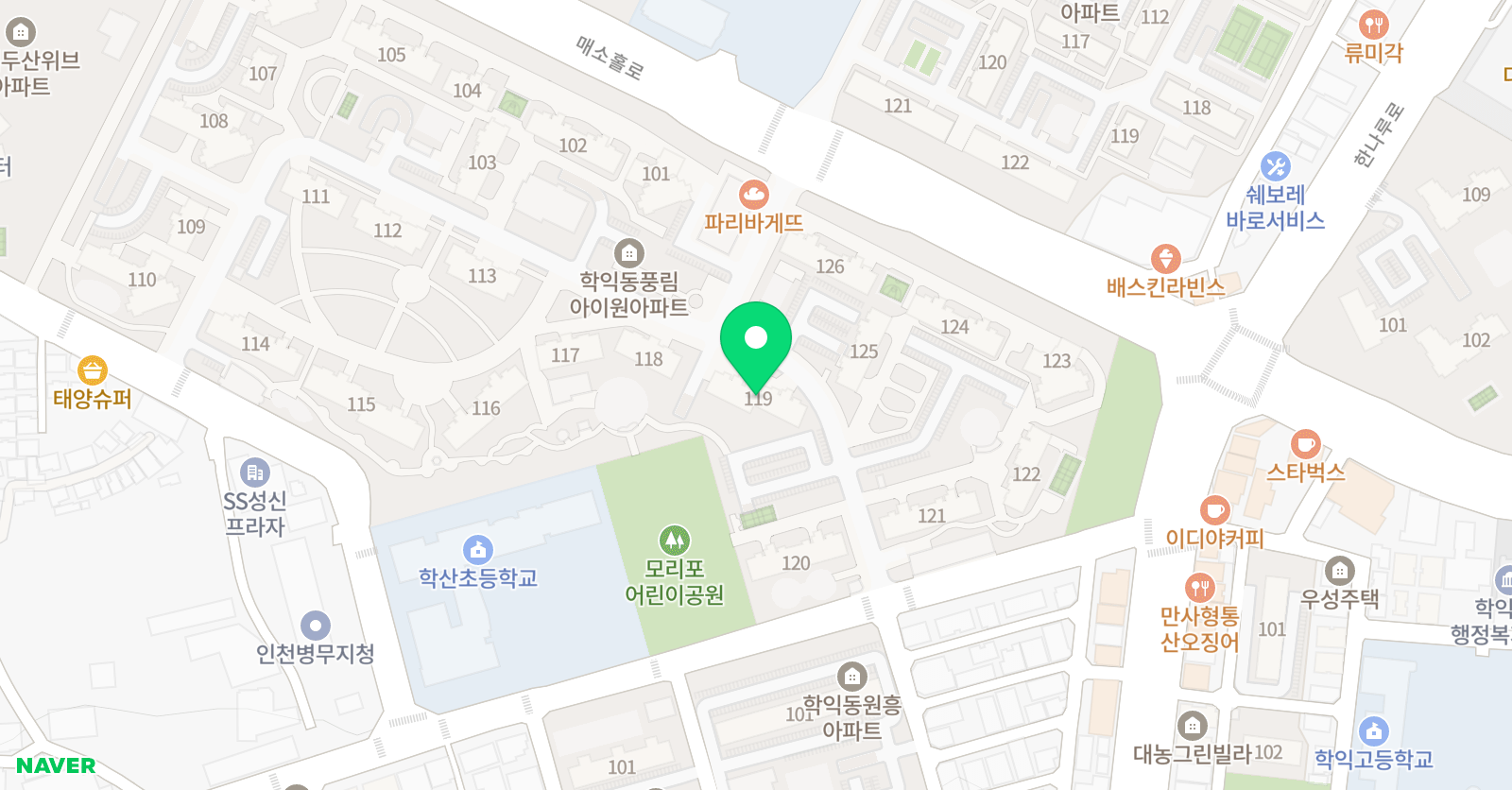 잉글리시아이 학익퍼스트 위치