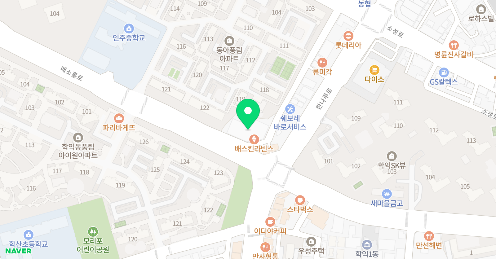 정철 어학원 주니어 학익캠퍼스 위치