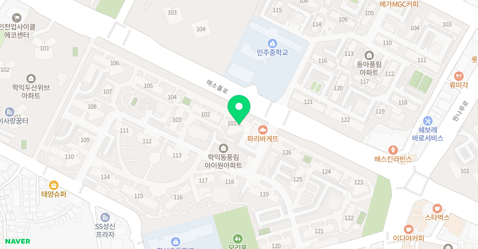 빨간펜수학의달인 학익풍림아이원점 위치