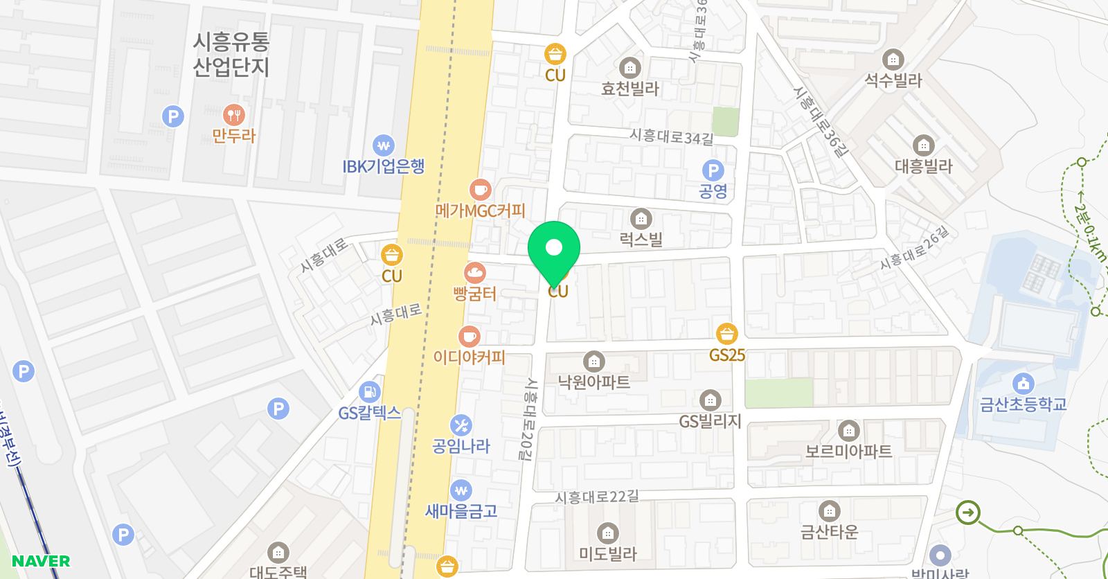 한솔 학원 위치
