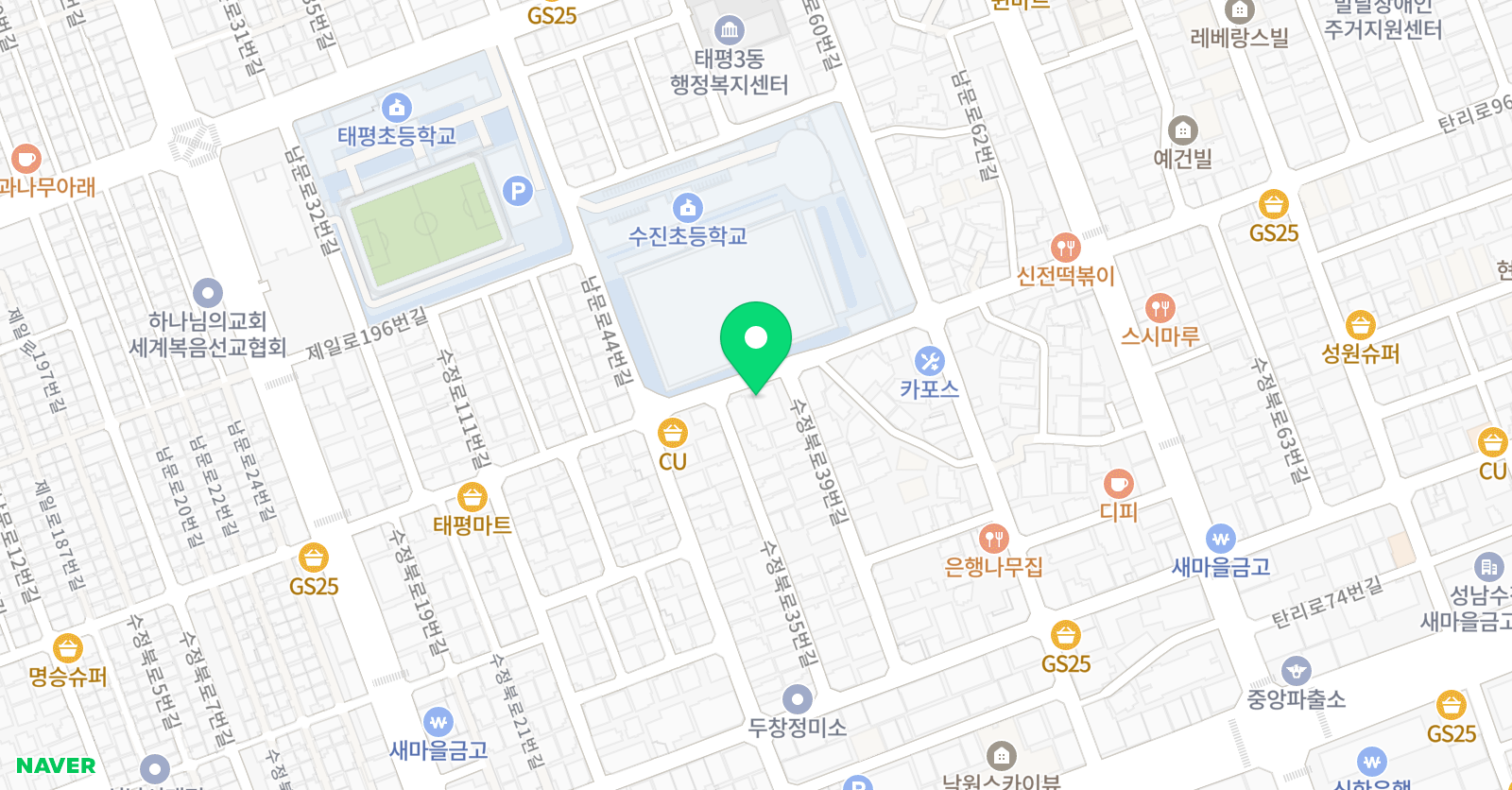 뮤엠영어 수진초캠퍼스 위치