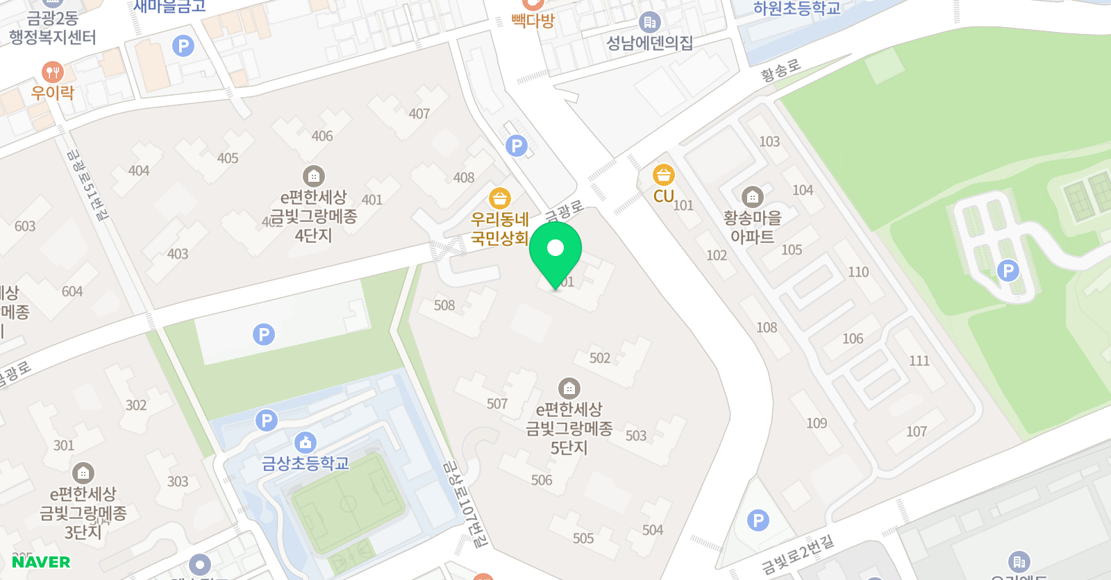 기탄 사고력교실 성남금빛그랑메종1호점 위치