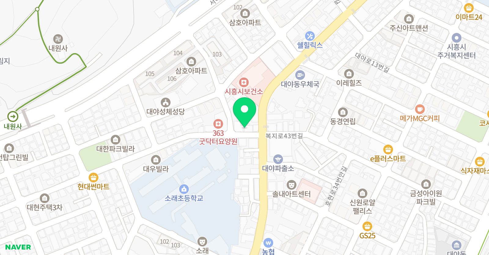 다인 수학학원 위치