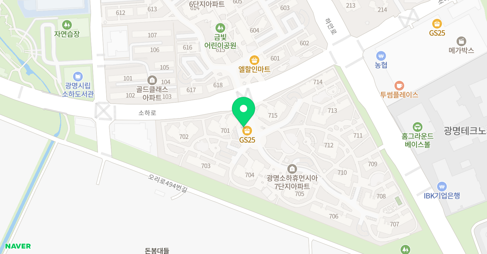 한우리독서토론논술 소하7단지교습소 위치