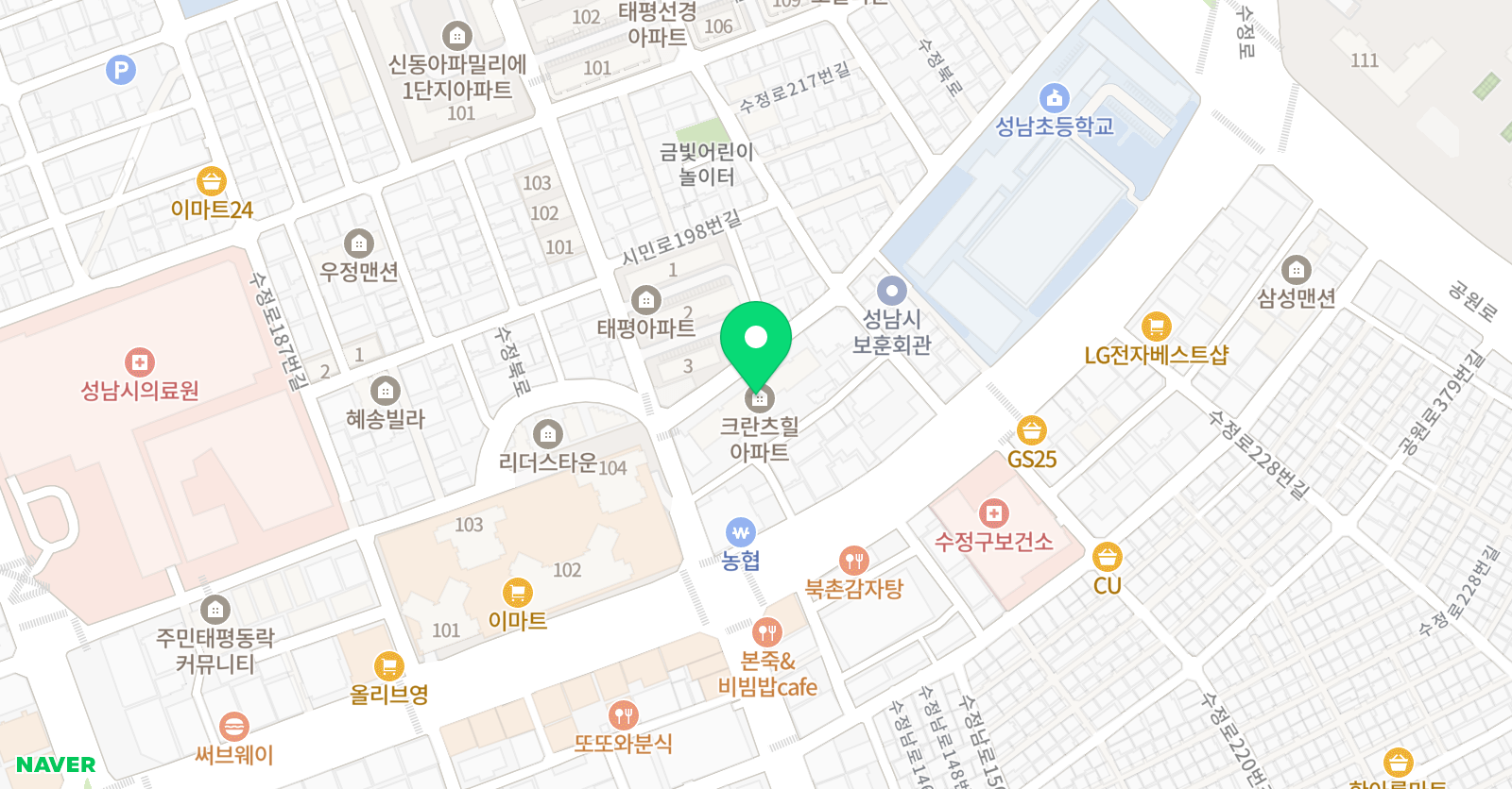 YBM잉글루 탑에듀 영수학원 위치