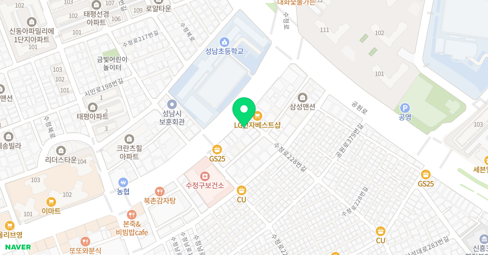 성남뮤즈 실용음악학원 위치