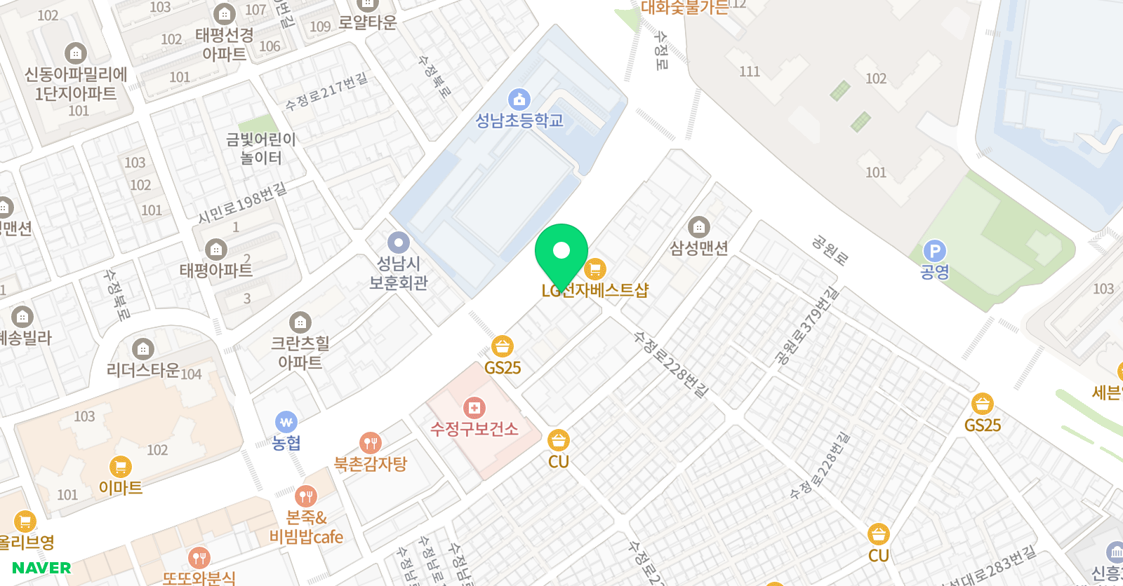 베스트 태권도장 신흥동 위치