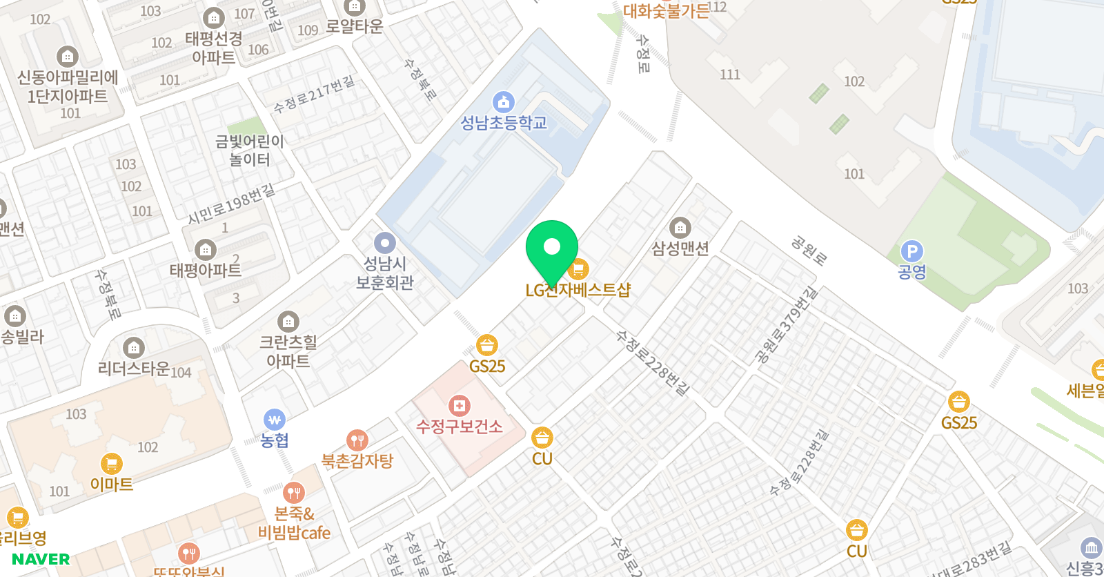 튼튼영어마스터클럽 성남신흥점 위치