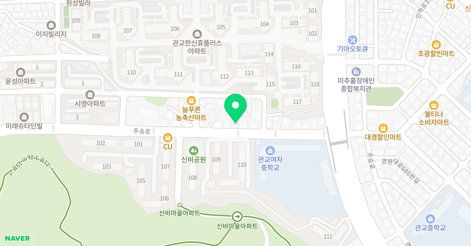 한양대한빛 태권도장 위치